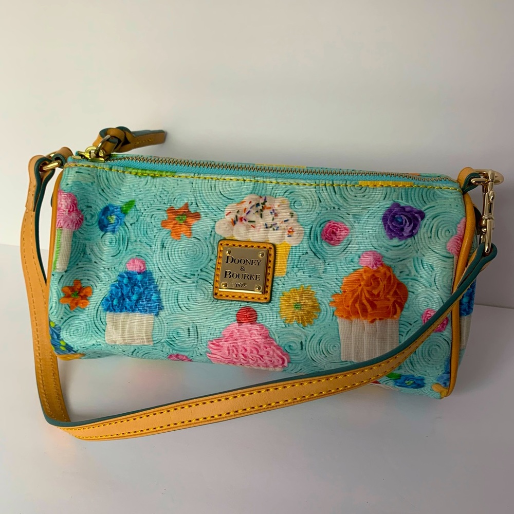 Dooney & Bourke Blue Cupcake Purse Barrel Bag NWOT